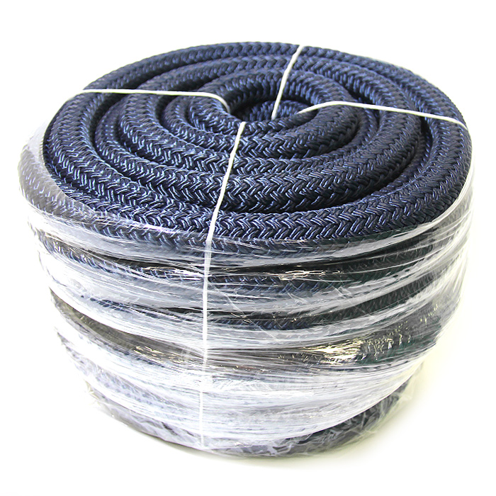 Плетеный швартовый трос c огоном 25мм*20м тёмно-синий