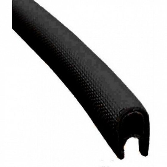 Окантовка (защита) кромки пластика, 4-6мм, черный армированный ПВХ (Osculati, Италия)