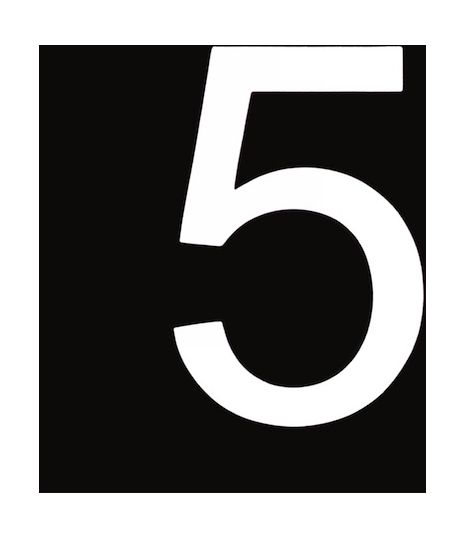 Знак номера 5, белый Знак номера 5, белый