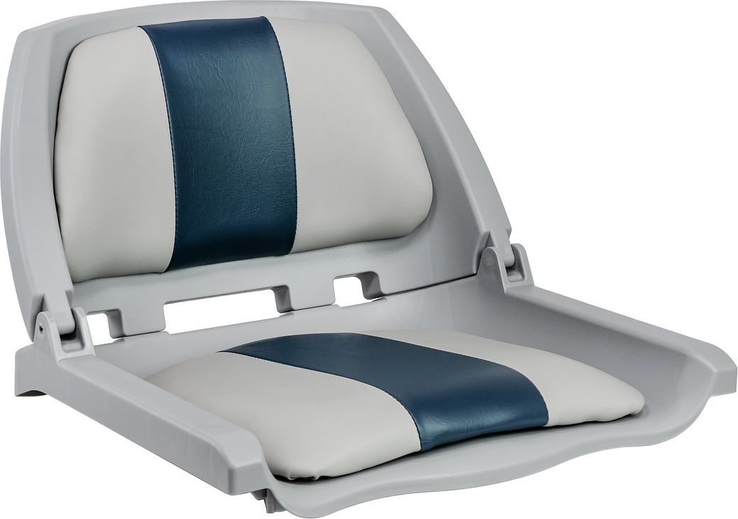 Кресло мягкое складное, обивка винил, цвет серый/синий (упаковка из 2 шт.)