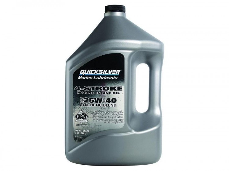 Масло для 4-х тактных лодочных моторов полусинтетическое Quicksilver 25W40 4л (замена на 8M0206956)