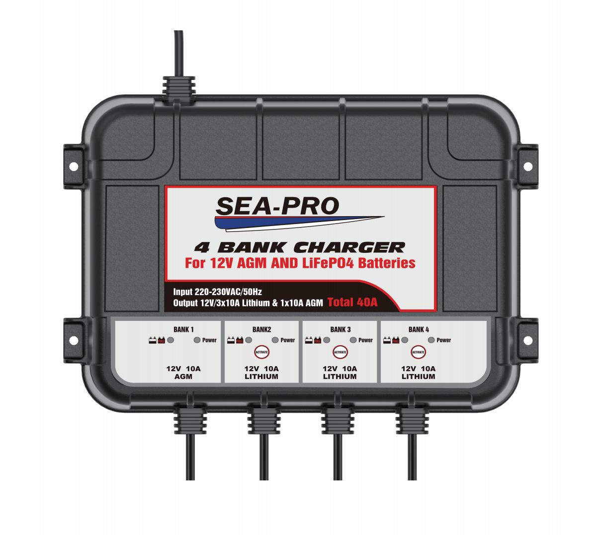 Зарядное устройство Sea-Pro TE4-0273 (1х12В AGM, 3х12В LiFePO4)