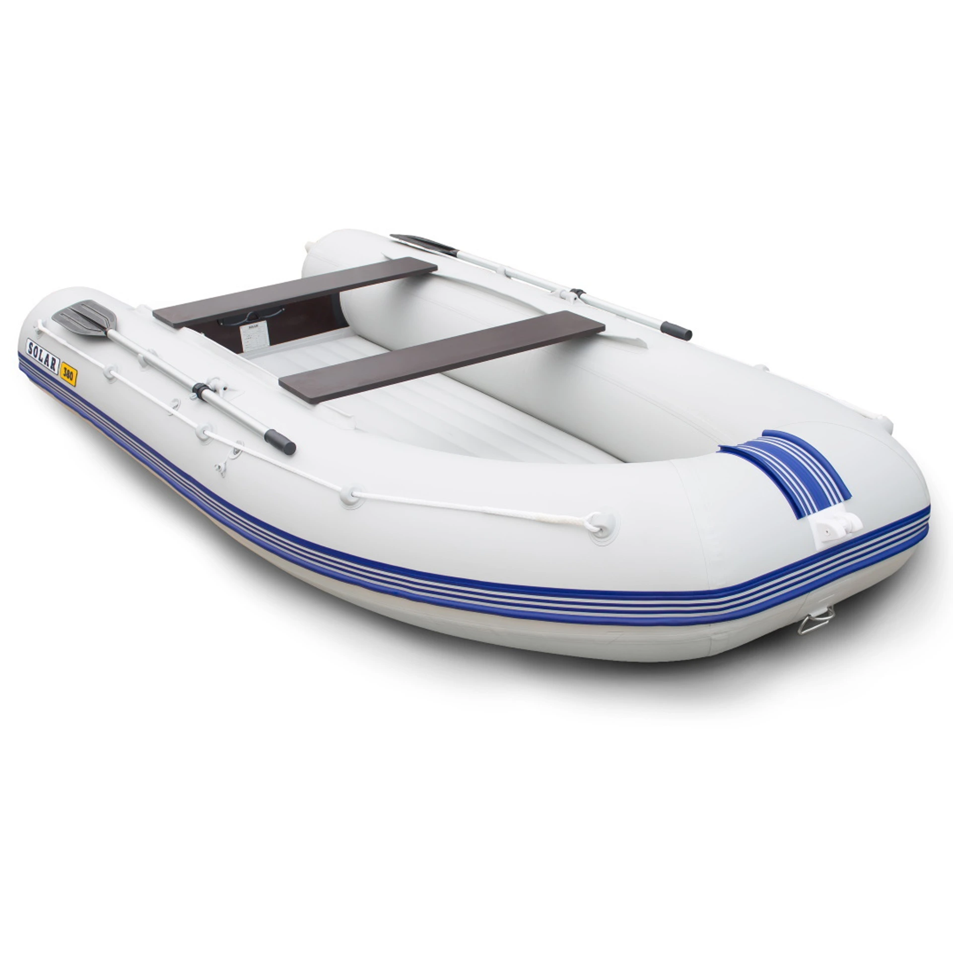 Лодка ПВХ Solar-380 JET с тоннелем серый