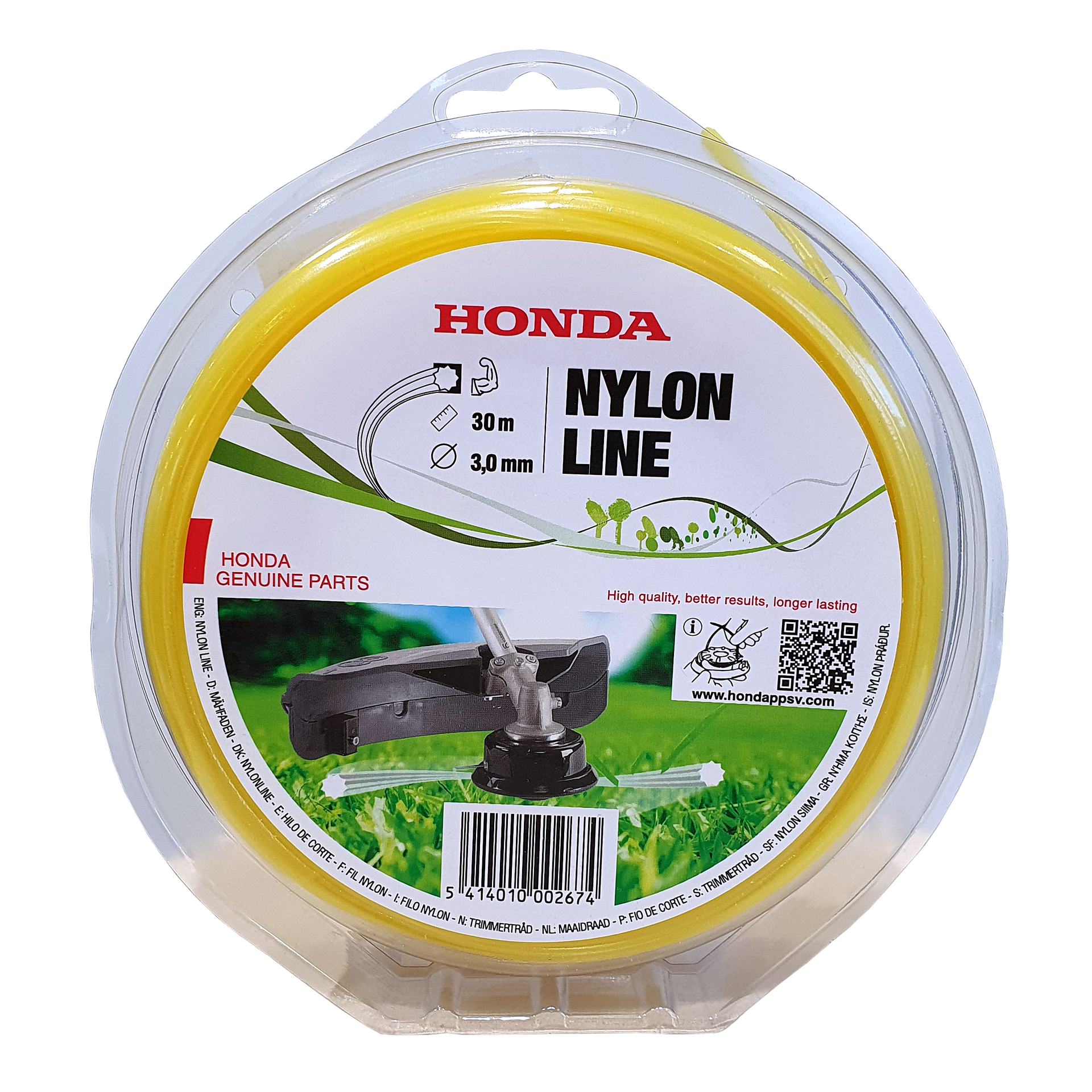 72511-VF9-030WXYE Леска для триммера Honda нейлон 3,0 мм 30 м 72511-VF9-030WXYE Леска для триммера Honda нейлон 3,0 мм 30 м