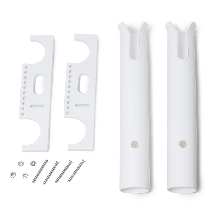 Держатель спиннинга SUNFINE двойной 50мм, белый пластик (Замена EASTERNER C12706-S)