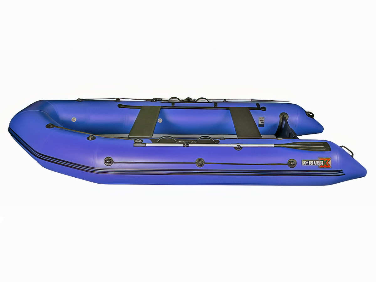 Лодка ПВХ X-River Rocky 355 НДВД + усиленное дно и баллон, синий/фурнитура черная увеличенный транец Лодка ПВХ X-River Rocky 355 НДВД + усиленное дно и баллон, синий/фурнитура черная увеличенный транец