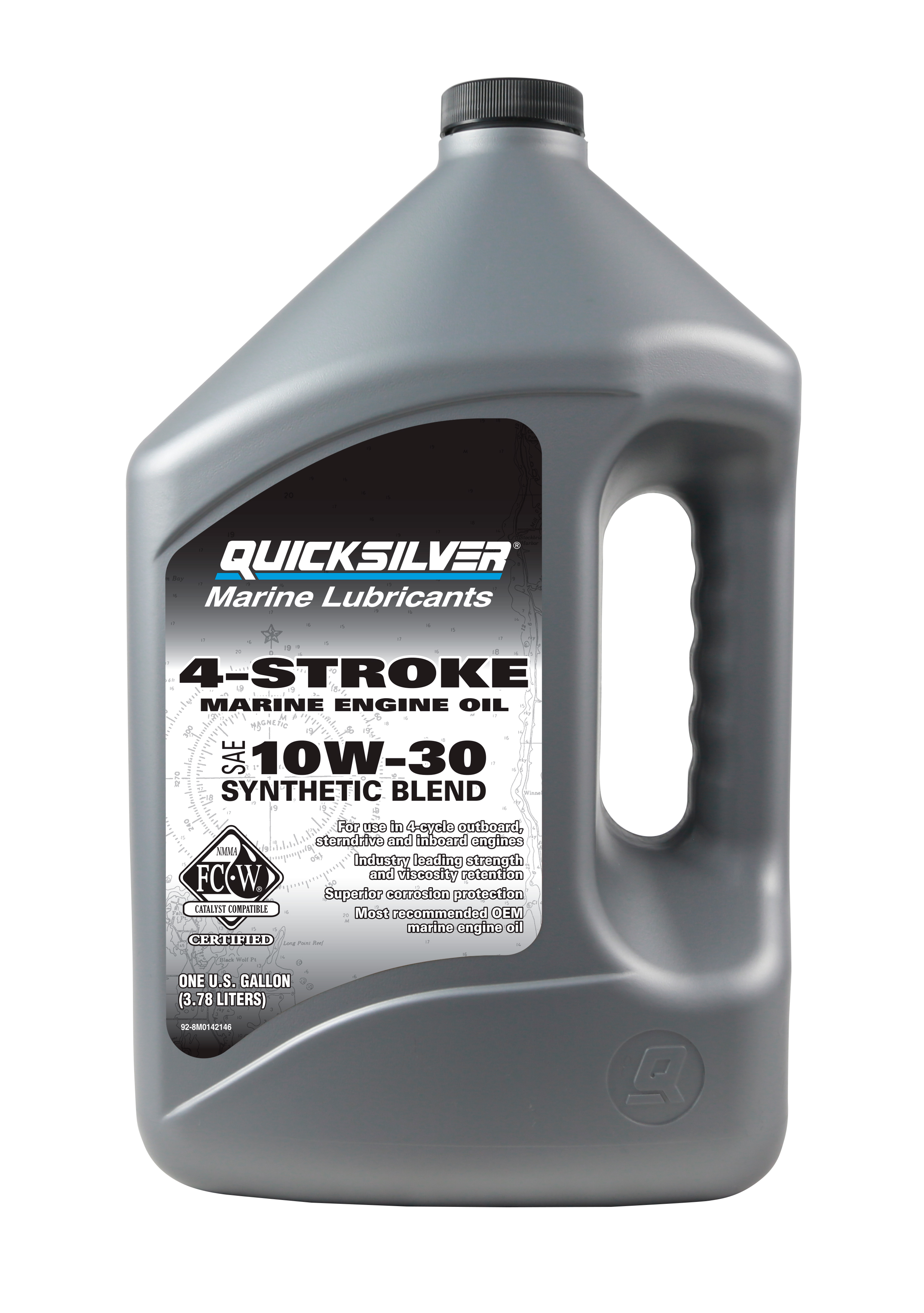 Масло для 4-х тактных лодочных моторов полусинтетическое Quicksilver 10W30 4л