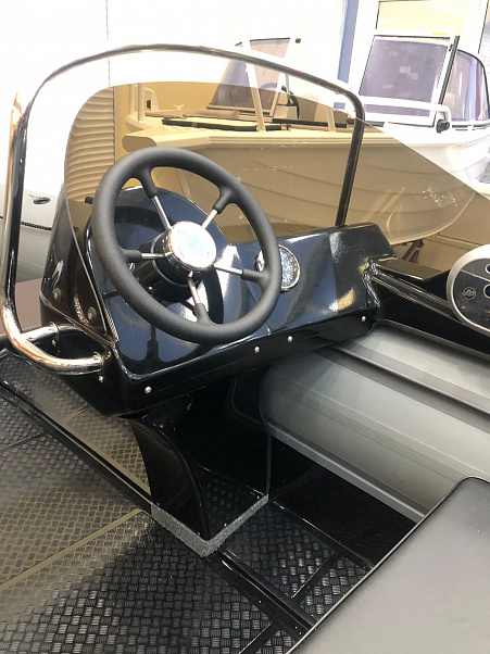 Консоль напольная с креплением на баллон со стеклом, черный