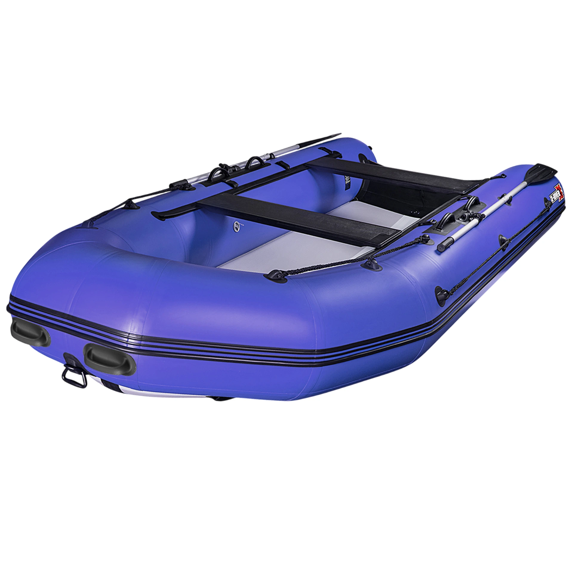 Лодка ПВХ X-River Rocky 355 НДВД + усиленное дно и баллон, синий/фурнитура черная