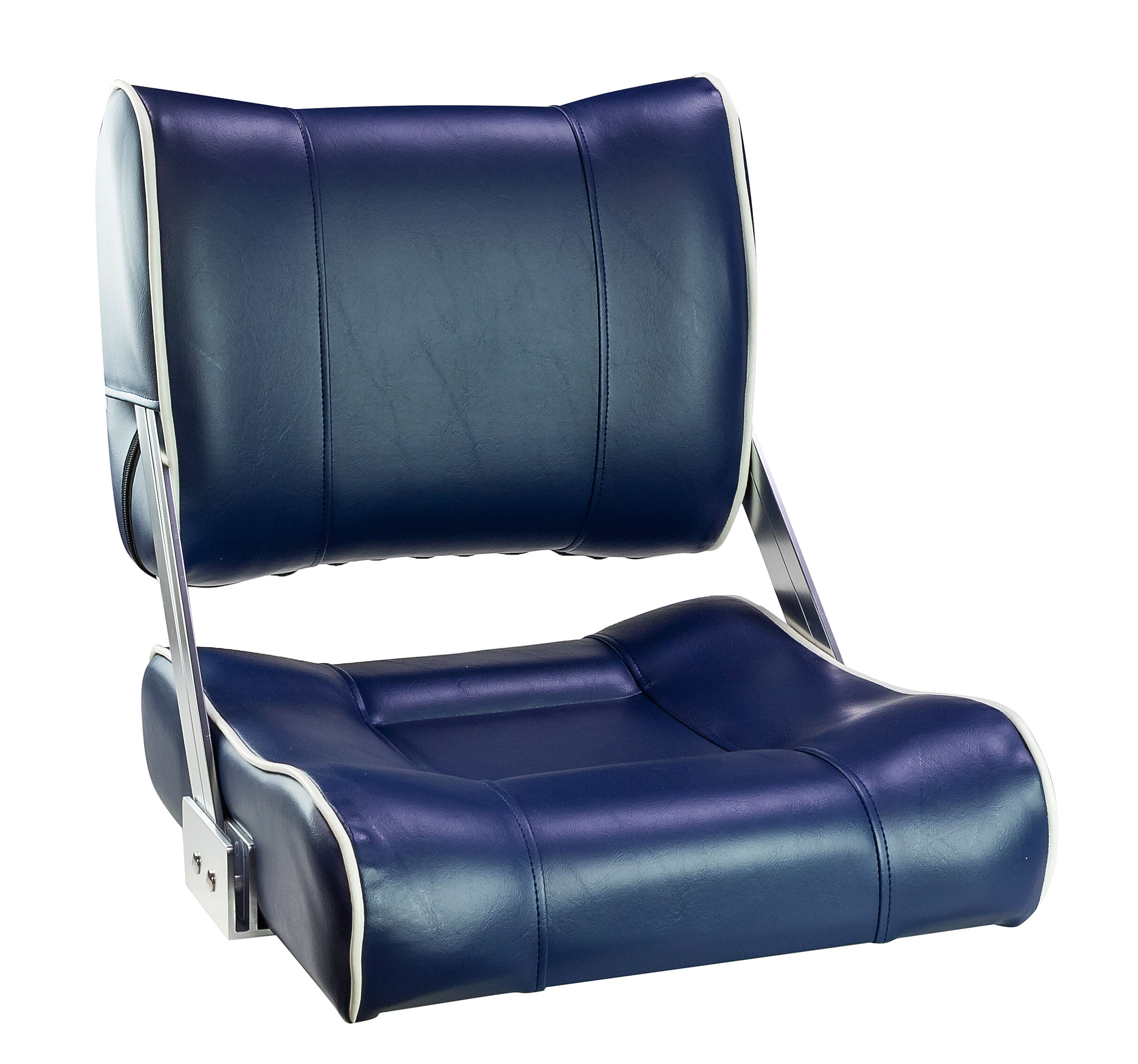 Кресло с перекидной спинкой, обивка синий винил с белым кантом