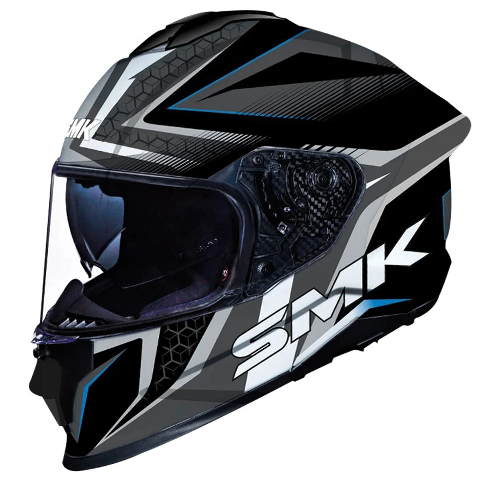 Шлем SMK TITAN SLICK, цвет чёрный/серый/синий (XL)