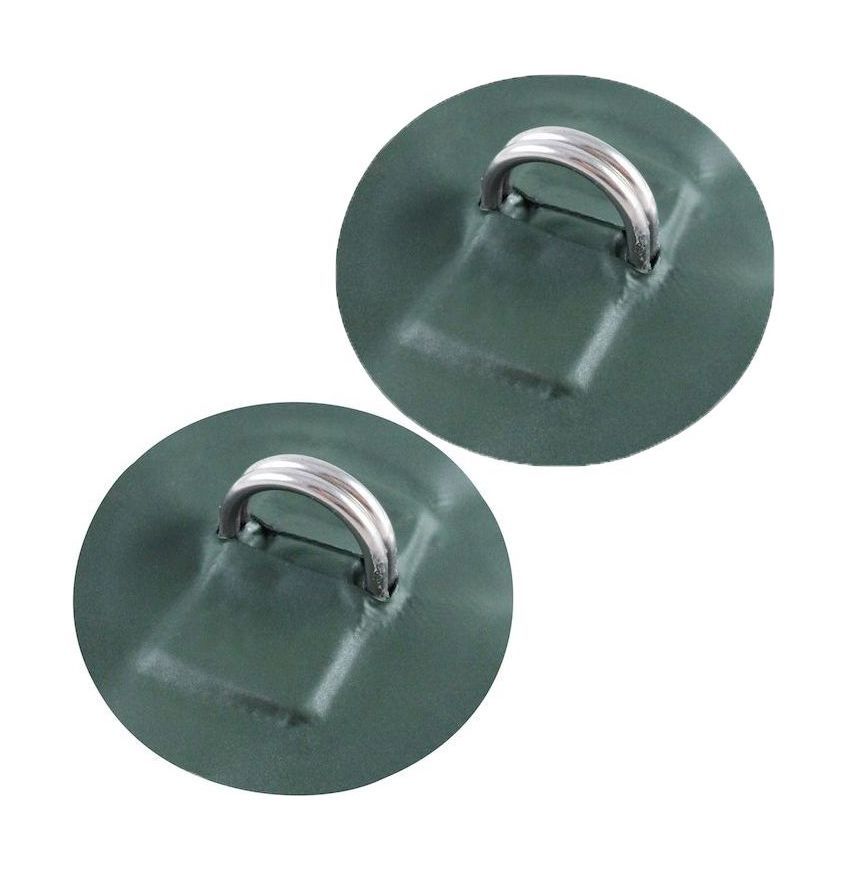Кольцо D-образное двойное, малое, с зеленой накладкой, 2 шт