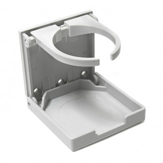 Держатель стакана регулируемый, белый пластик SUNFINE, 97x94мм