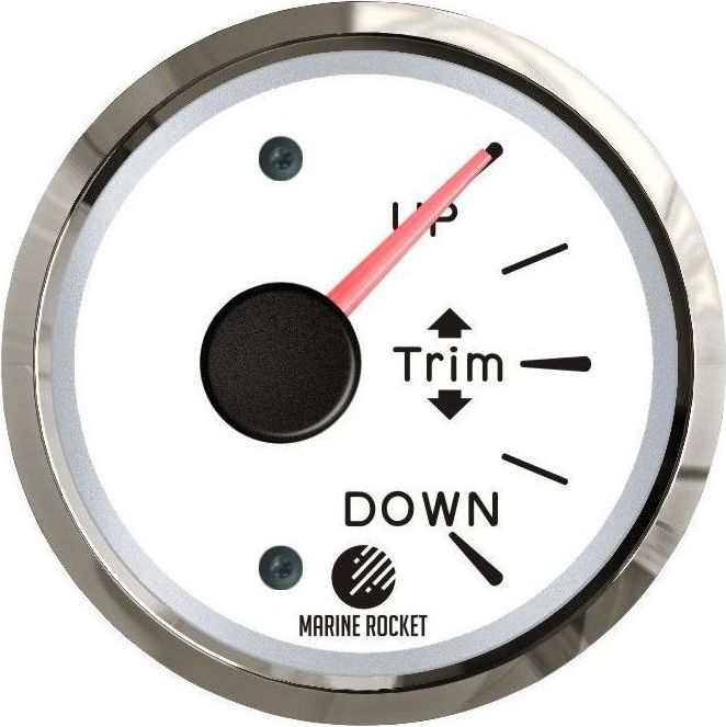 Трим-указатель, белый циферблат, нержавеющий ободок, д. 52 мм, Marine Rocket (упаковка из 30 шт.)