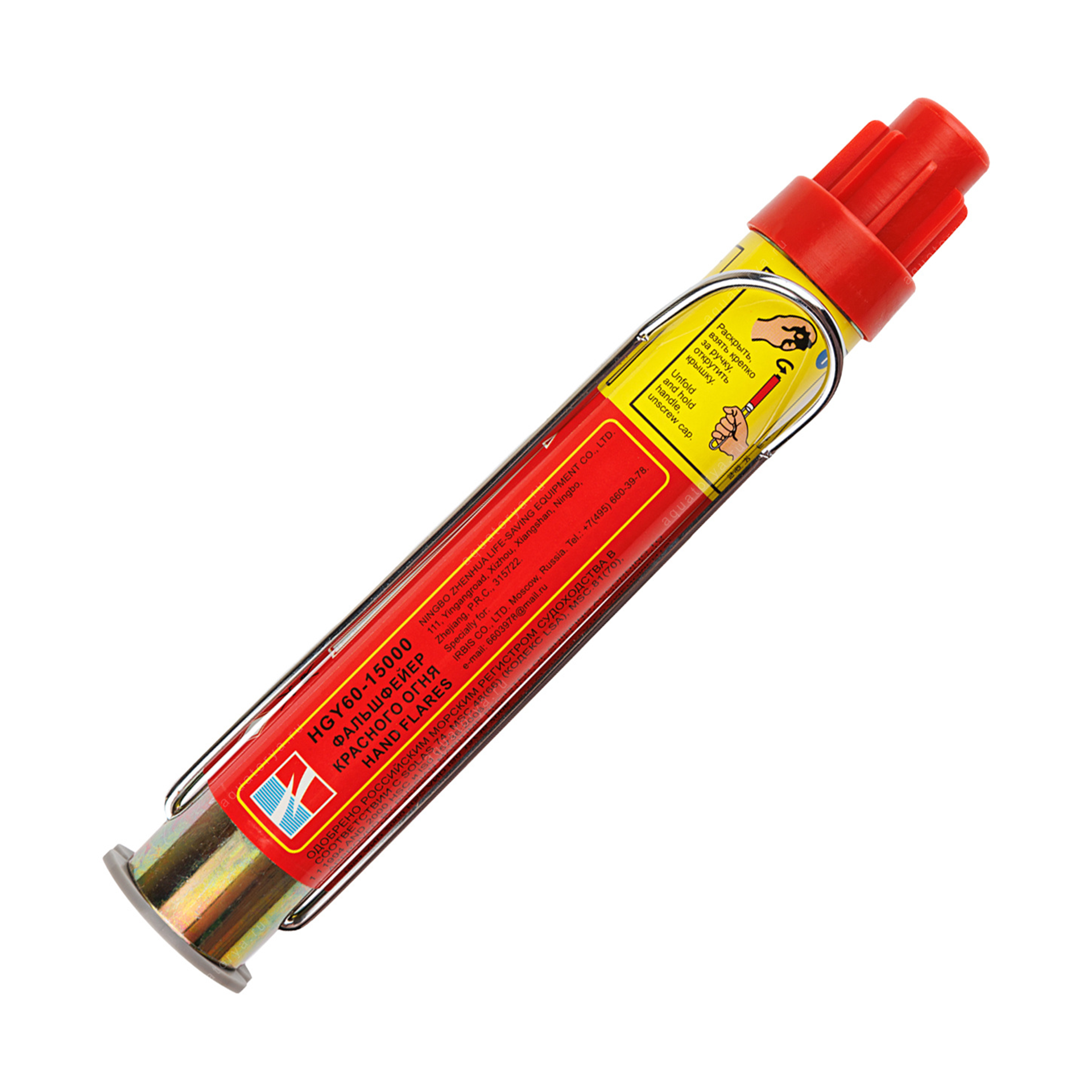 Фальшфейер красного огня HGY60-15000 1/24 (Китай) III класс РМРС