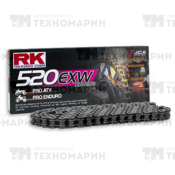 Цепь для квадроцикла до 750 см³ (с сальниками XW-RING) 520EXW-114
