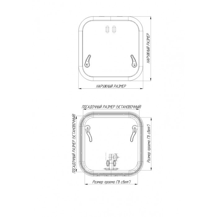 Люк палубный сдвижной Альбатрос ACR (акрил) 835х785
