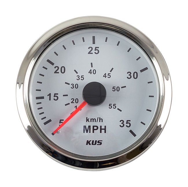 Спидометр манометрический KY18102, 0-36 MPH, белый, нерж.об., D85mm