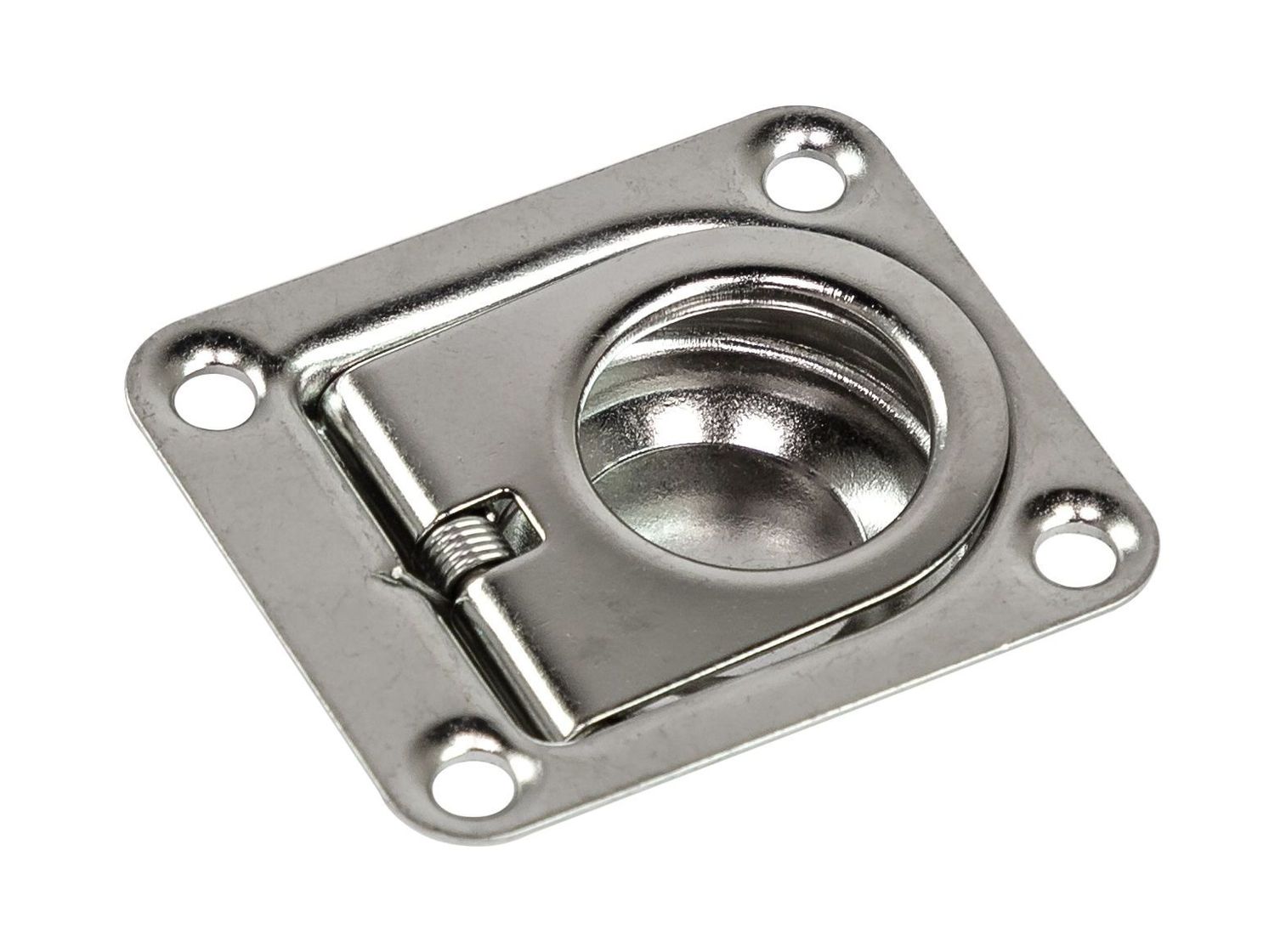 Ручка палубная потайная 44х38 мм, нержавеющая, подпружиненная