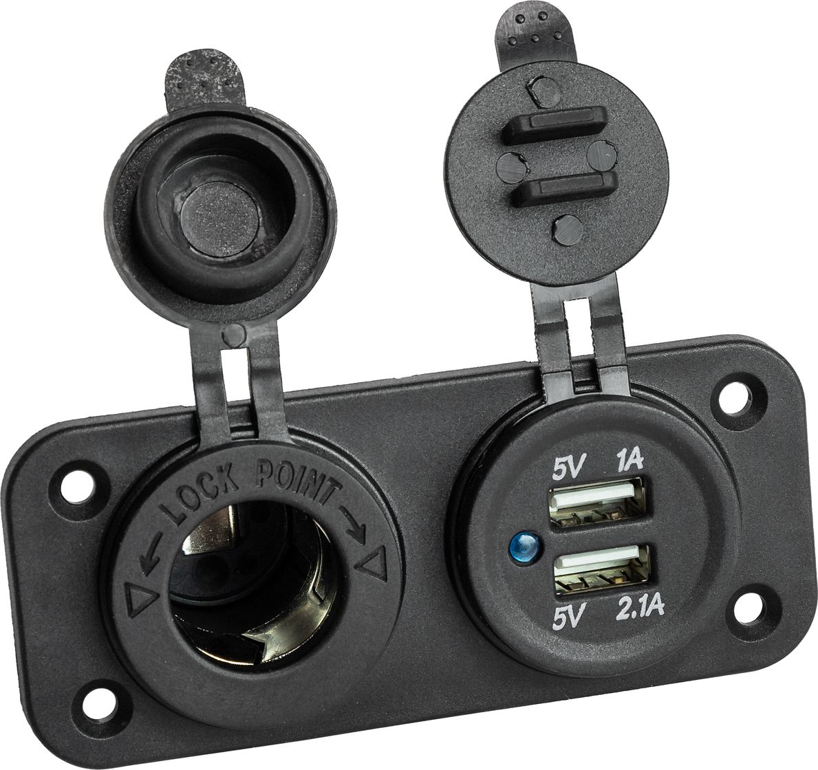 Панель с USB-разъемом 5в 2.1А и прикуривателем (упаковка из 10 шт.)