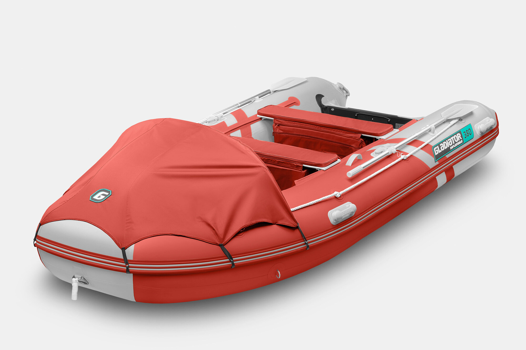 Надувная лодка (НДНД) GLADIATOR E380PRO красно-белый