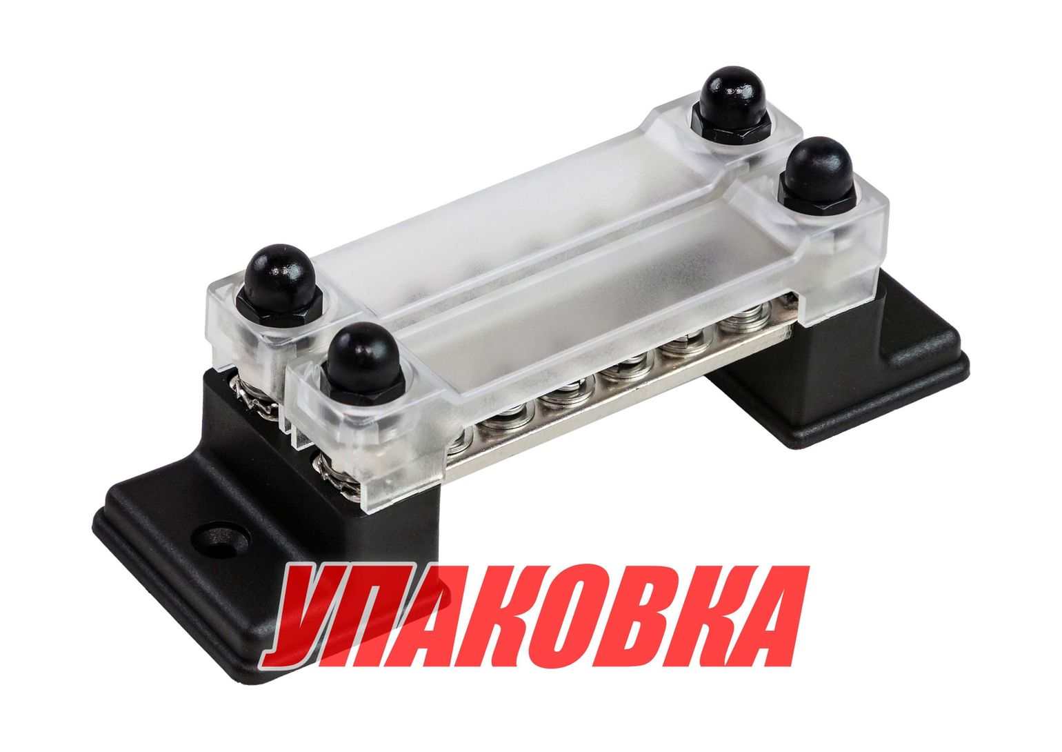 Колодка распределительная электромонтажная с защитной крышкой, 2 планки по 6 контактов (упаковка из 