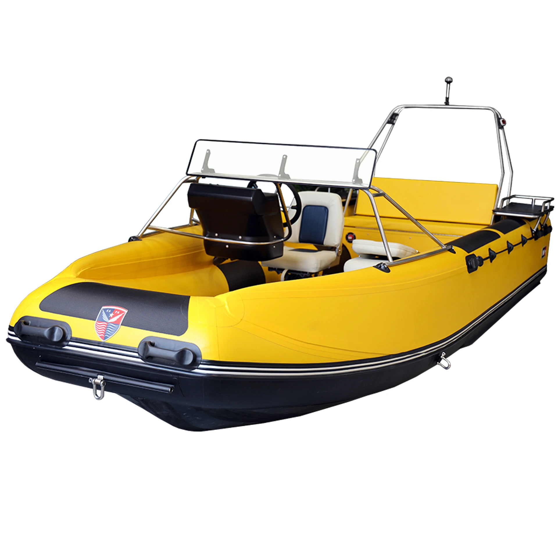 Лодка RIB Русские Амфибии JET-RA5500 ПАТРОЛ желтый