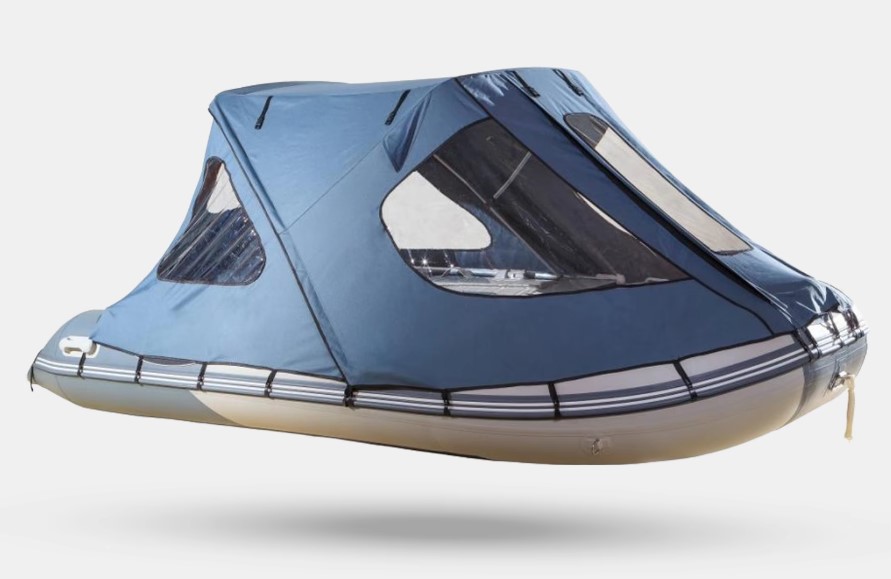 Тент ходовой с каркасом для лодок Gladiator E380 синий