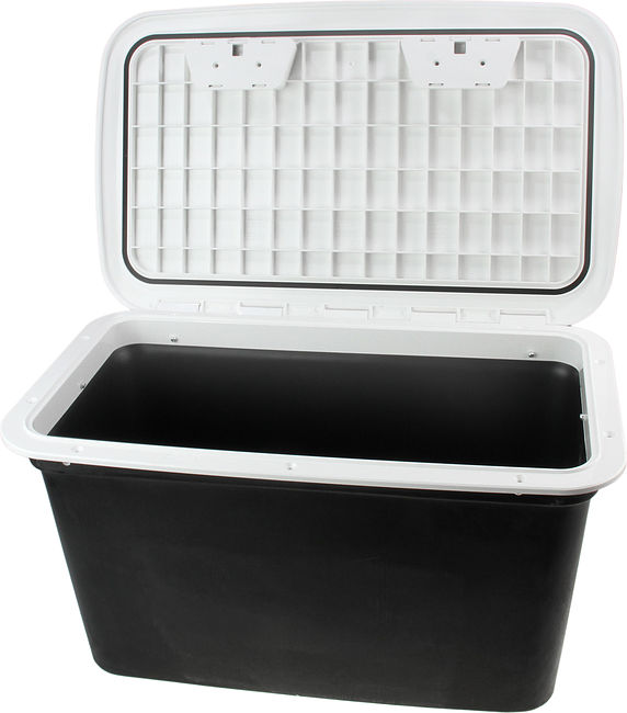 Ящик врезной с крышкой, замком и ключом, 355х600х320 мм