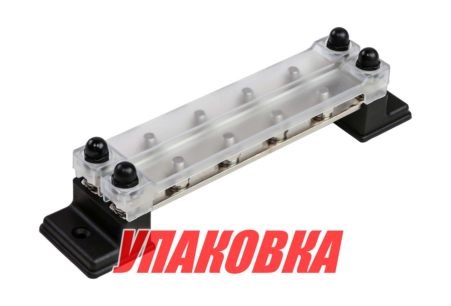 Колодка распределительная электромонтажная с защитной крышкой, 2 планки по 6 контактов (упаковка из 