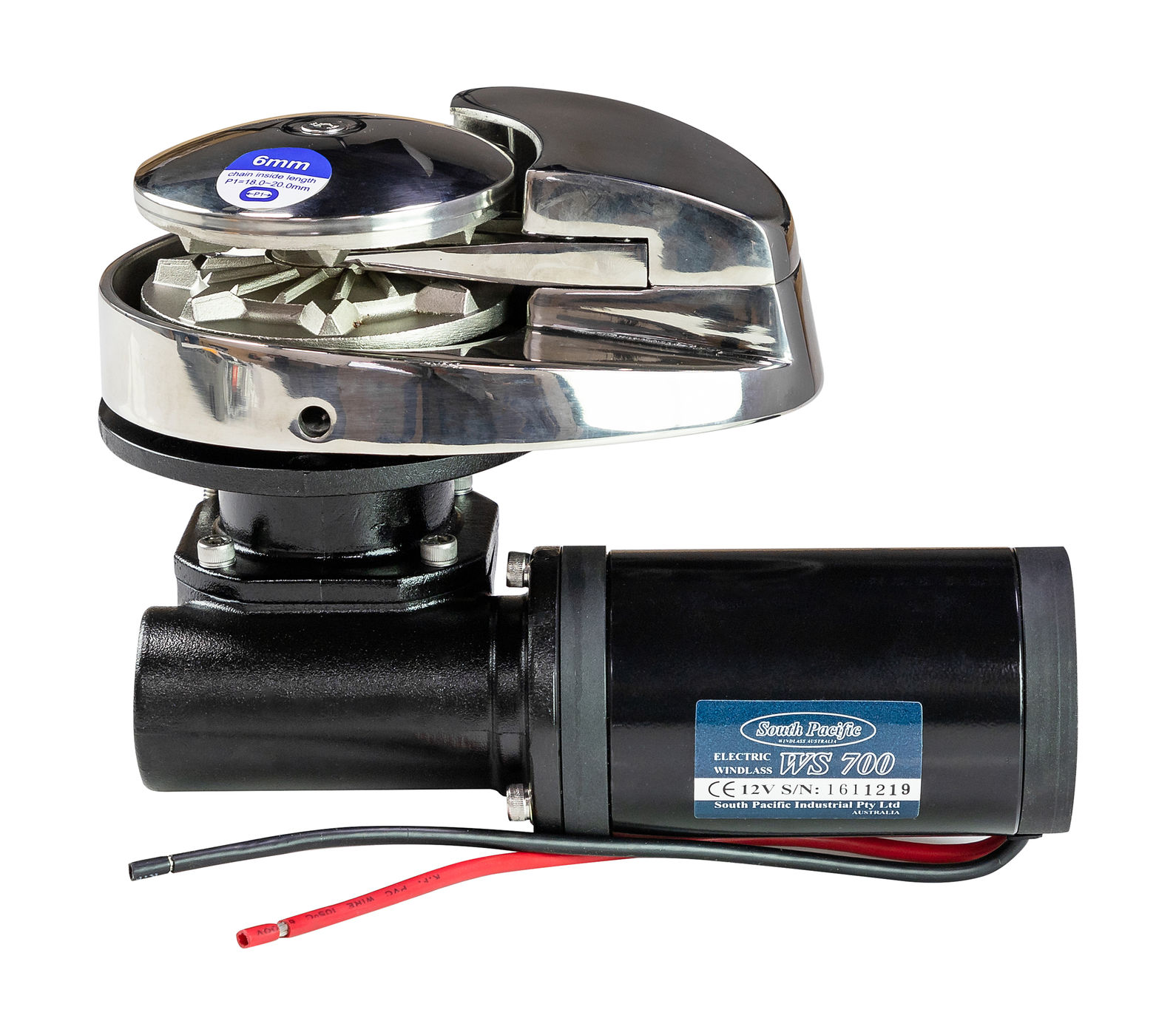 Лебедка якорная South Pacific WS700 вертикальная, 700Вт, 12В