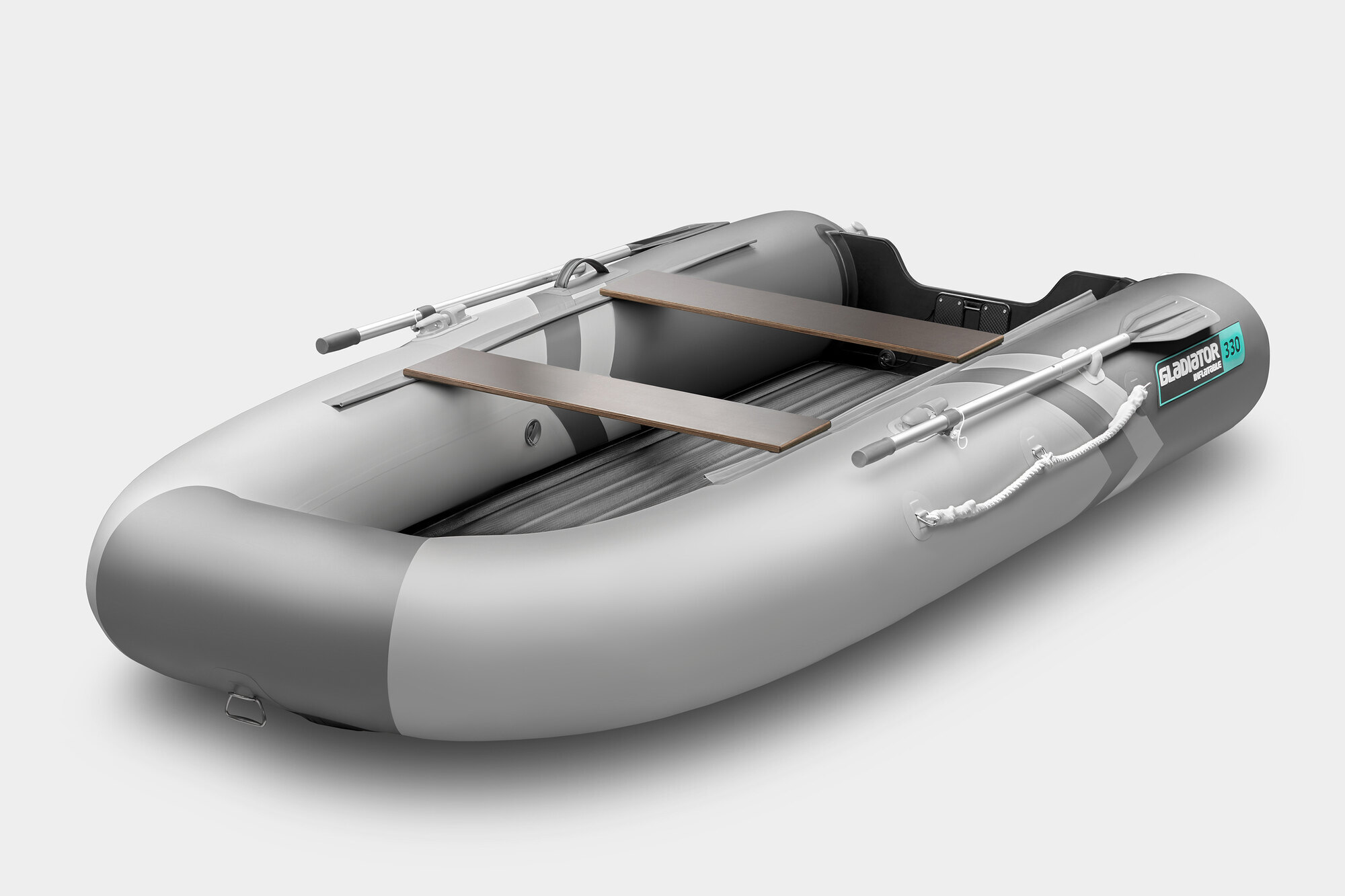 Надувная лодка (НДНД) GLADIATOR E330SL светло-темносерая (СПБ)