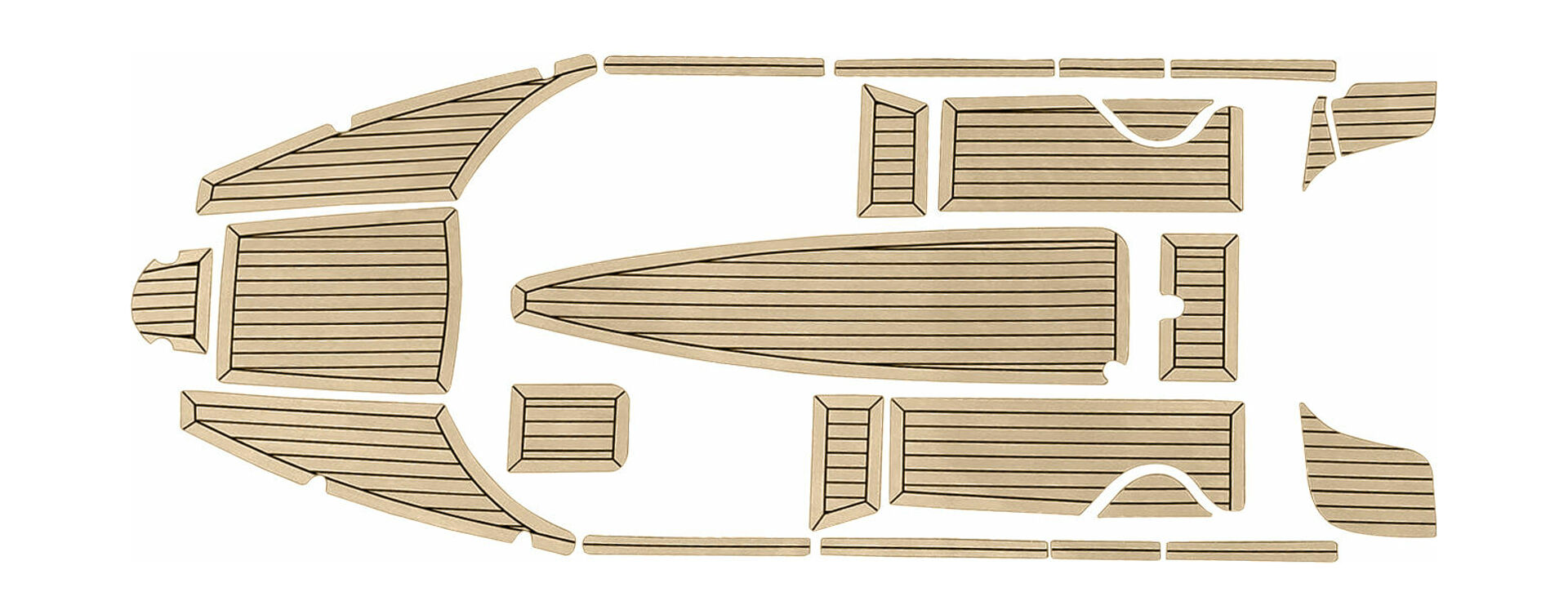 Комплект палубного покрытия Marine Rocket для Феникс 600HT, тик классический, черная полоса, с обкла