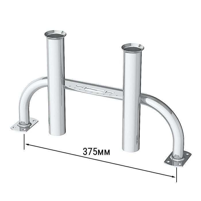 Держатель 2-х спиннингов на поручне горизонтальное крепление