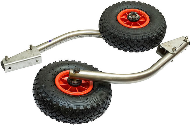 Колеса транцевые для надувной лодки НДНД, модульные, 260 мм, нержавеющая сталь  (комплект) Колеса транцевые для надувной лодки НДНД, модульные, 260 мм, нержавеющая сталь  (комплект)