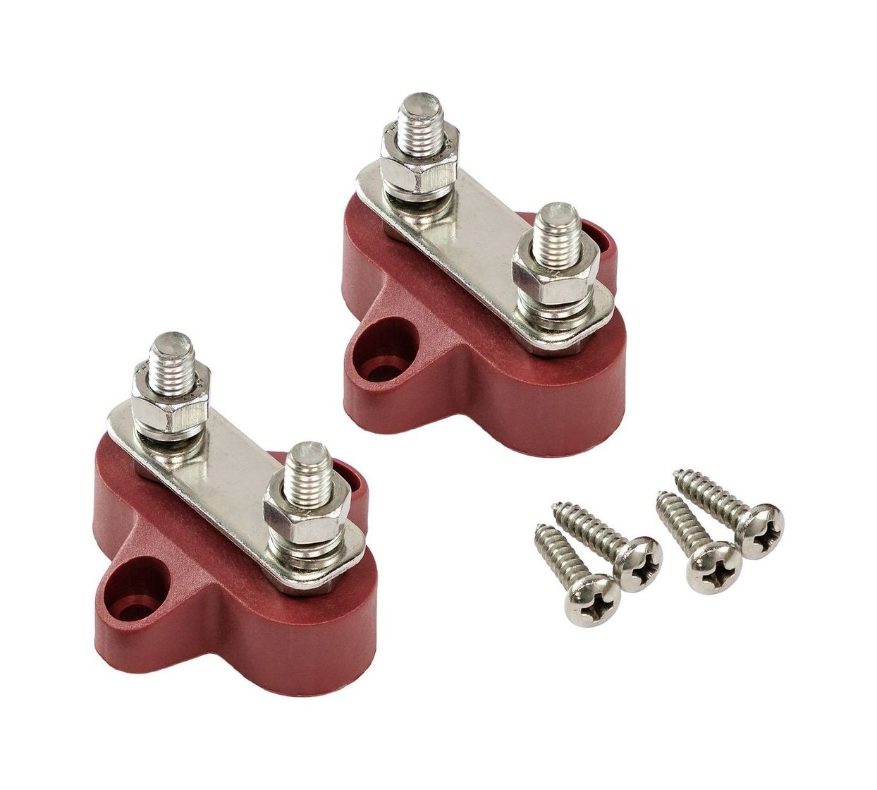 Клемма-штифт двойная, M6, красная