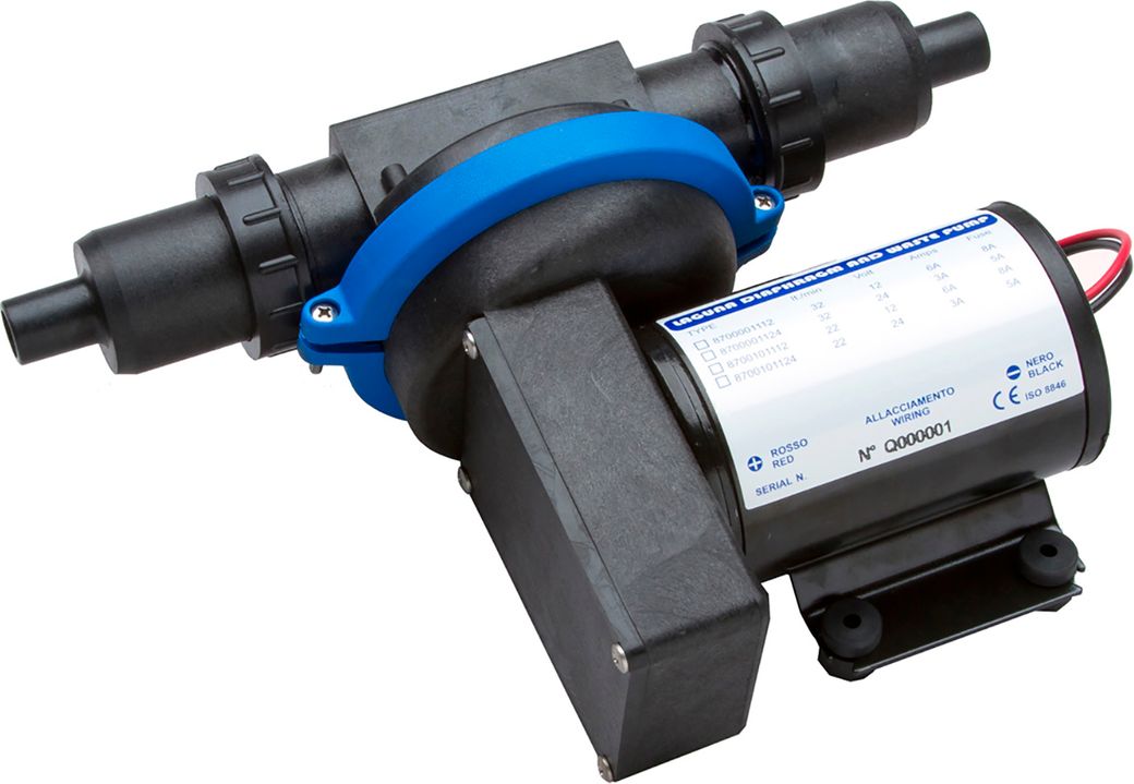 Помпа диафрагменная для сточных вод, патрубки 19 мм, 22л/мин, 12 В