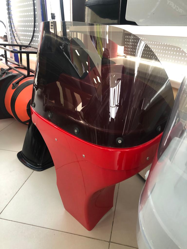 Консоль напольная с креплением на баллон со стеклом, красный