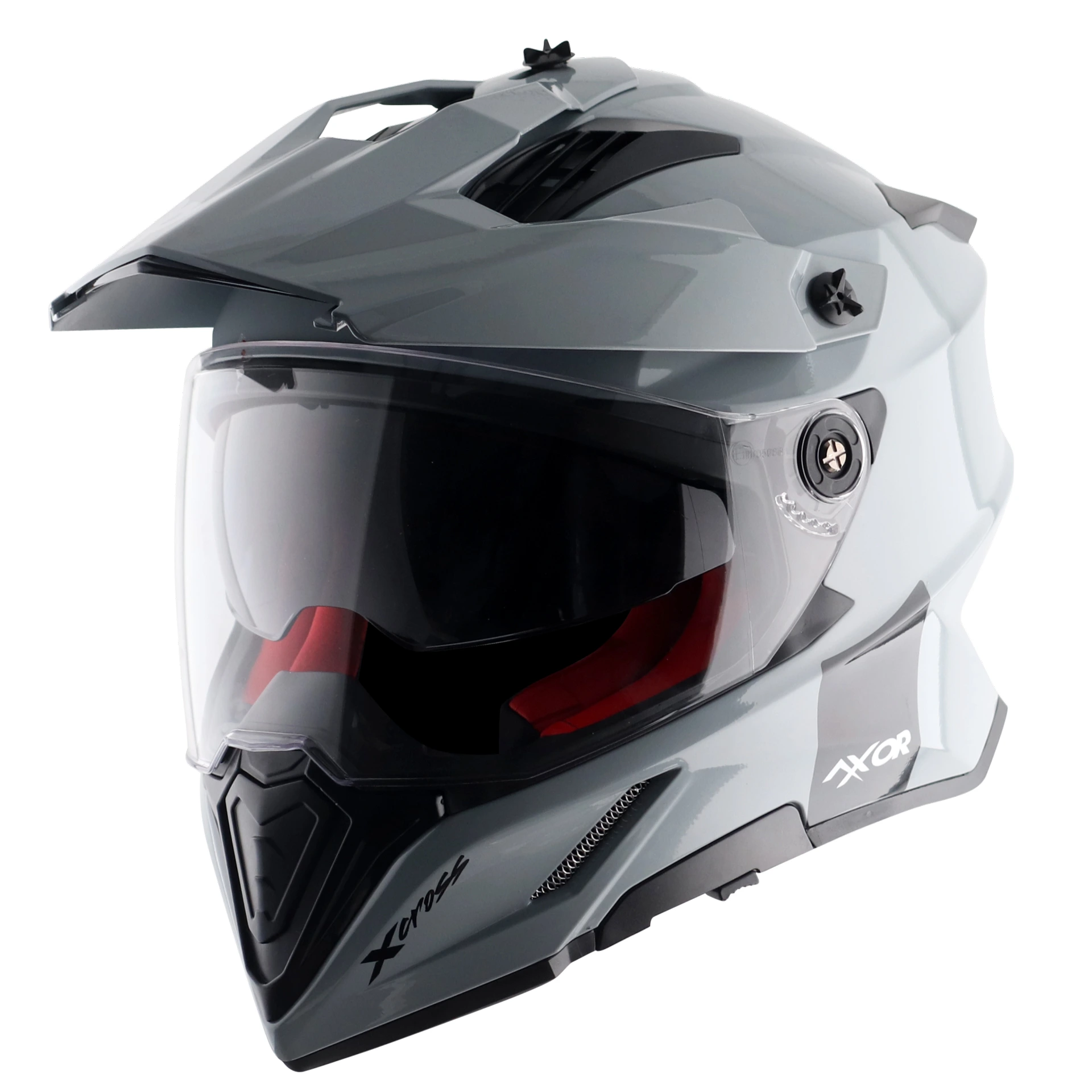 Шлем AXOR X-CROSS DUAL VISOR SC, с визором, цвет светло-серый (XL)