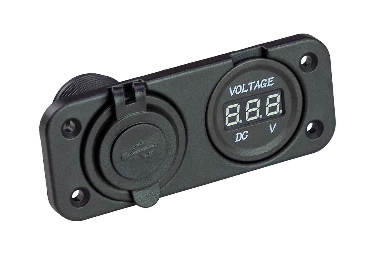 Разъем USB 5в 3.1А и цифровой вольтметр (упаковка из 10 шт.)