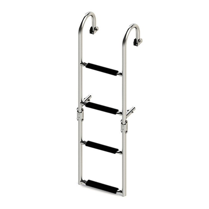 Трап складной с горизонтальным креплением, 4 черных ступени (ширина 270 мм.)