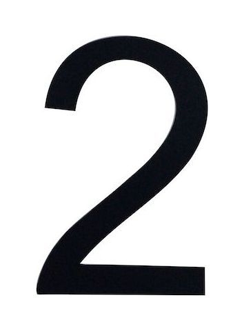Знак номера 2, черный Знак номера 2, черный