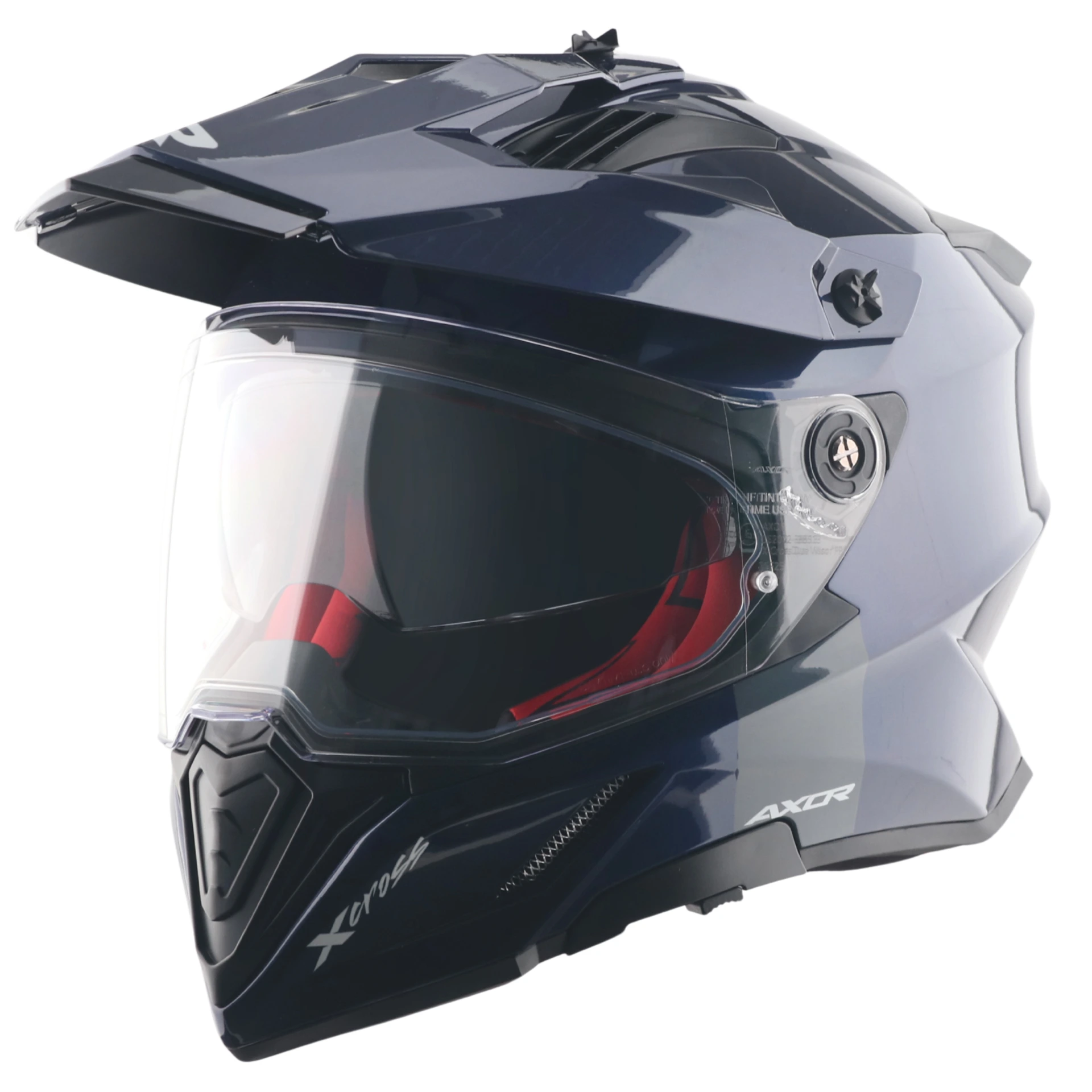 Шлем AXOR X-CROSS DUAL VISOR SC, с визором, цвет синий (L)