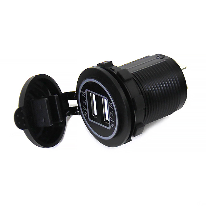 Панель с двойным USB разъемом (5В\4.2А (2.1А+2.1А) и красной подсветкой NEKEKE