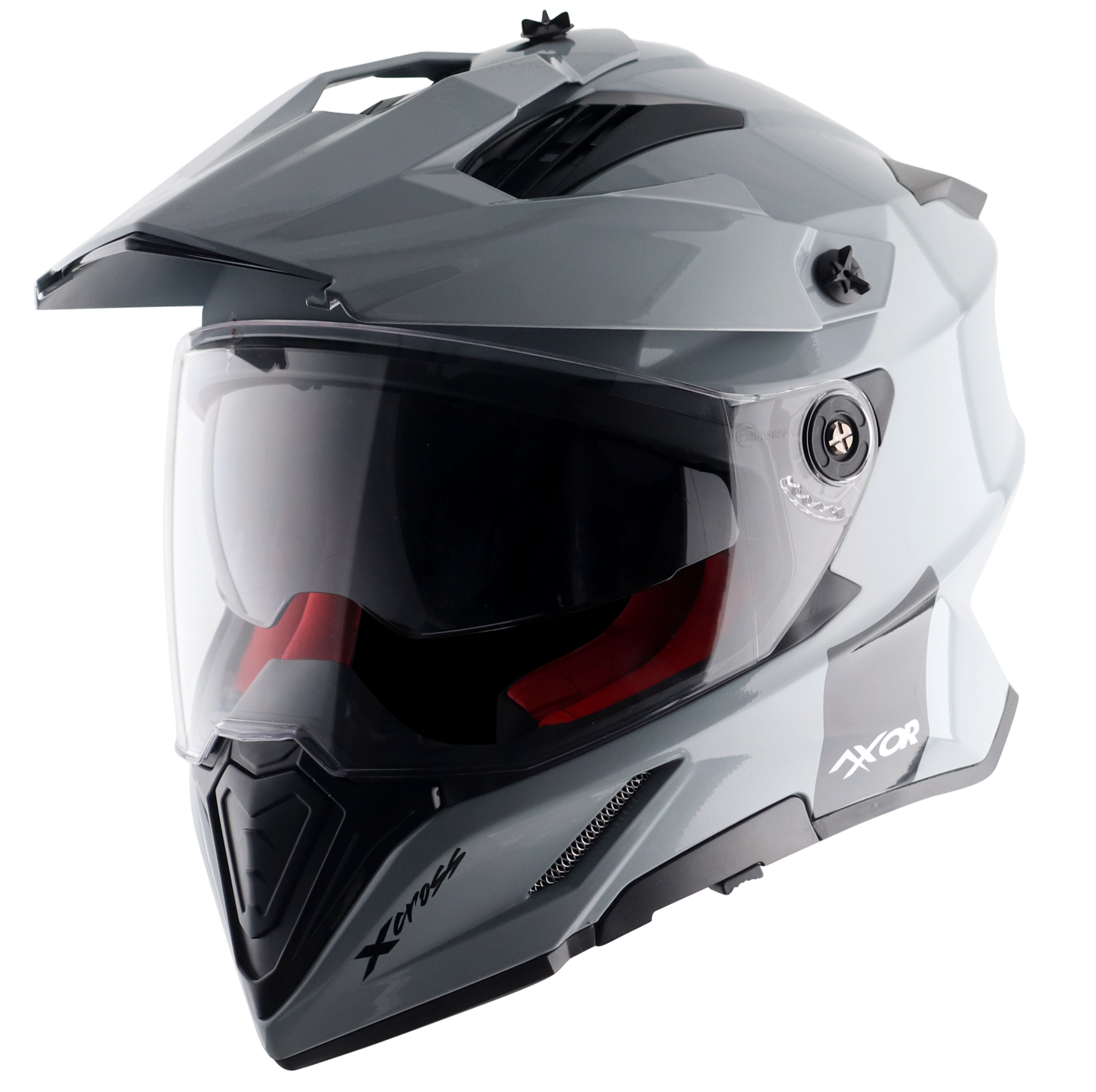 Шлем AXOR X-CROSS DUAL VISOR SC, с визором, цвет светло-серый (XL)