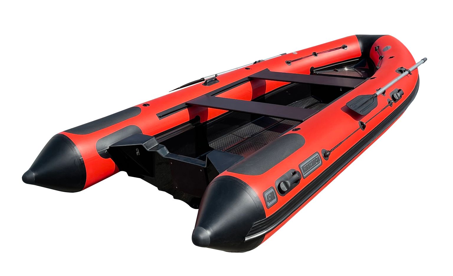 Лодка RIB Forza Marine Навигатор 450R черный/красно-черный