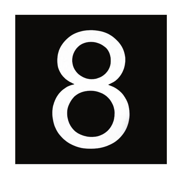 Знак номера 8, белый Знак номера 8, белый