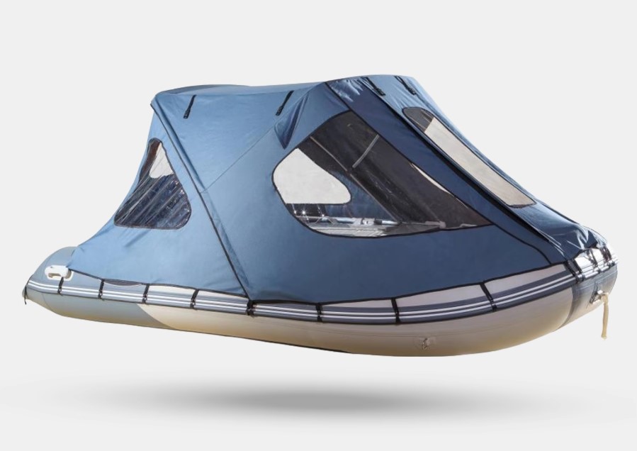 Тент ходовой с каркасом для лодок Gladiator E450 синий