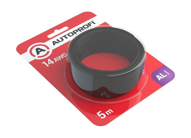 Провод монтажный низковольтный 2 мм2 /14AWG черный, 5 м