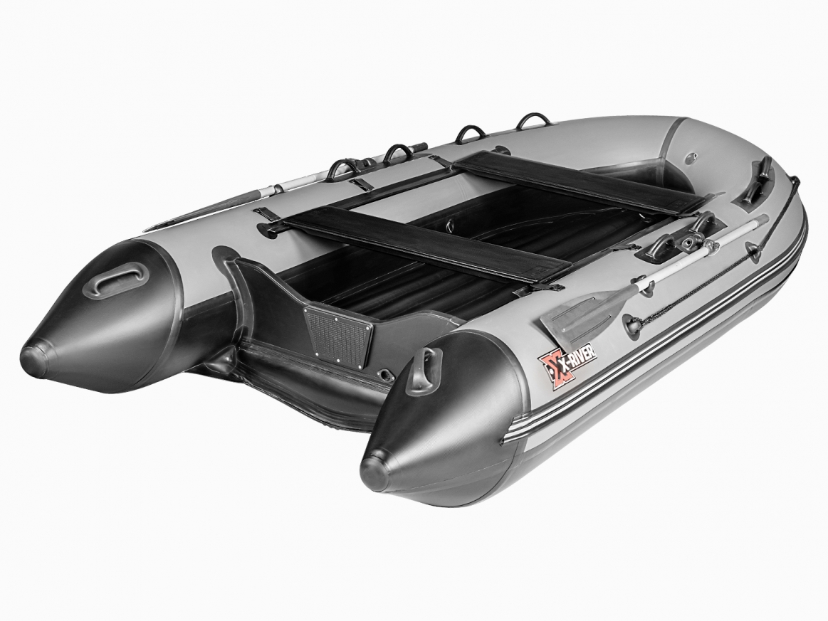 Лодка ПВХ X-River Grace Wind 360 НДНД красно-серый/фурнитура серая увеличенный транец
